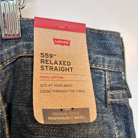 Levi's 559 Relaxed Straight Fit Dark Blue Jeans - Picture 2 of 7